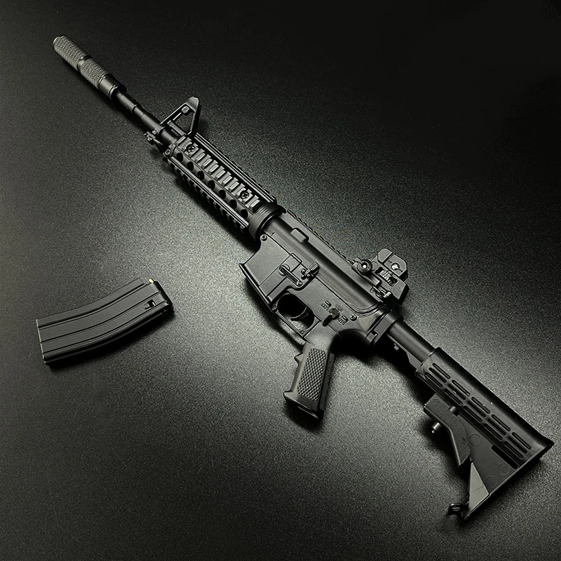DIY 1:3 Scale Mini Alloy M4 Toy Gun Rifle Detachable Gun Model Plastic Metal Pistol Weapon Assembly for Boys Collection Gifts
