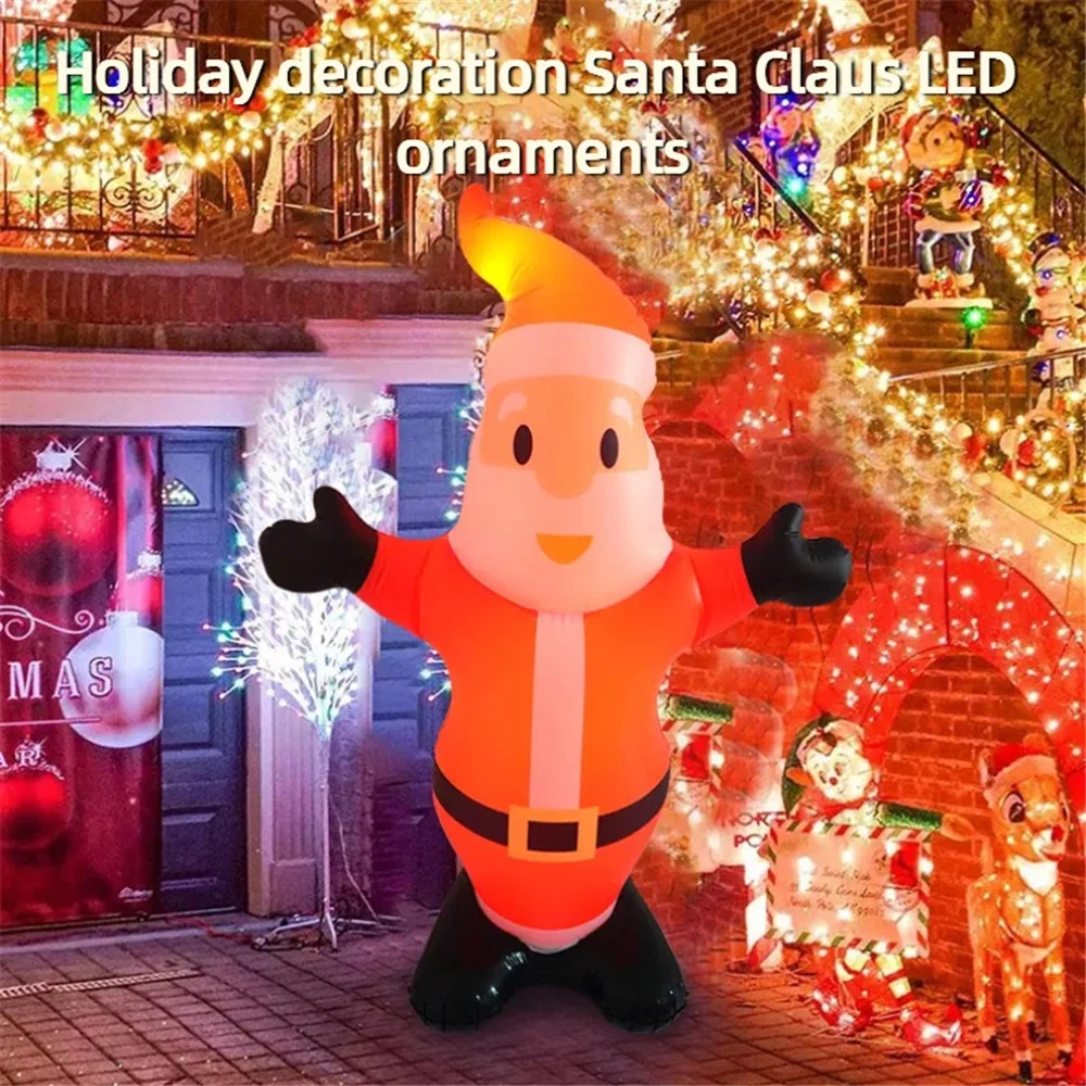 Inflatable Decoration, Led Light up Christmas Santa, Festive Ornament for Indoor Outdoor Yard, Holiday Party Decoration