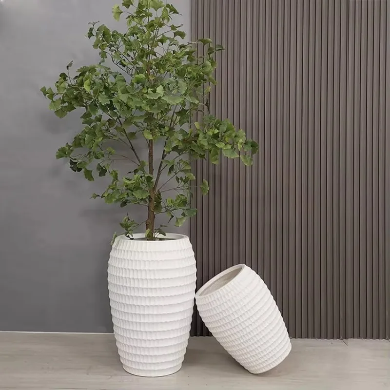 Wholesale Simple Creative Fiber Clay Pot, New Garden Decor Fiber Clay Planter,Outdoor Large Flower Pots & Planters