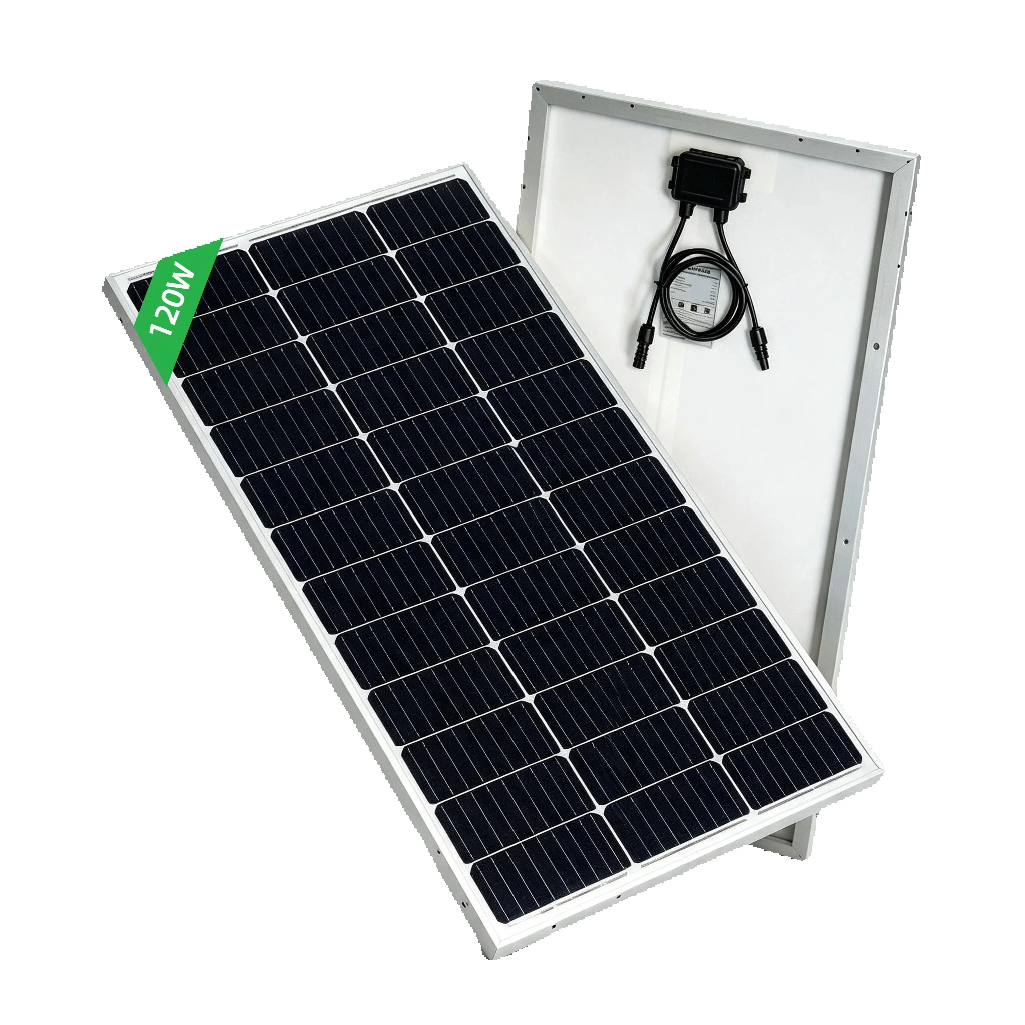 Panel słoneczny ze szkła hartowanego o wysokiej wydajności 120W, przenośne moduły fotowoltaiczne 18V, wodoodporne i wytrzymałe, idealne do ładowarek akumulatorów 12V/24V, kamperów, łodzi, dachów, — 2