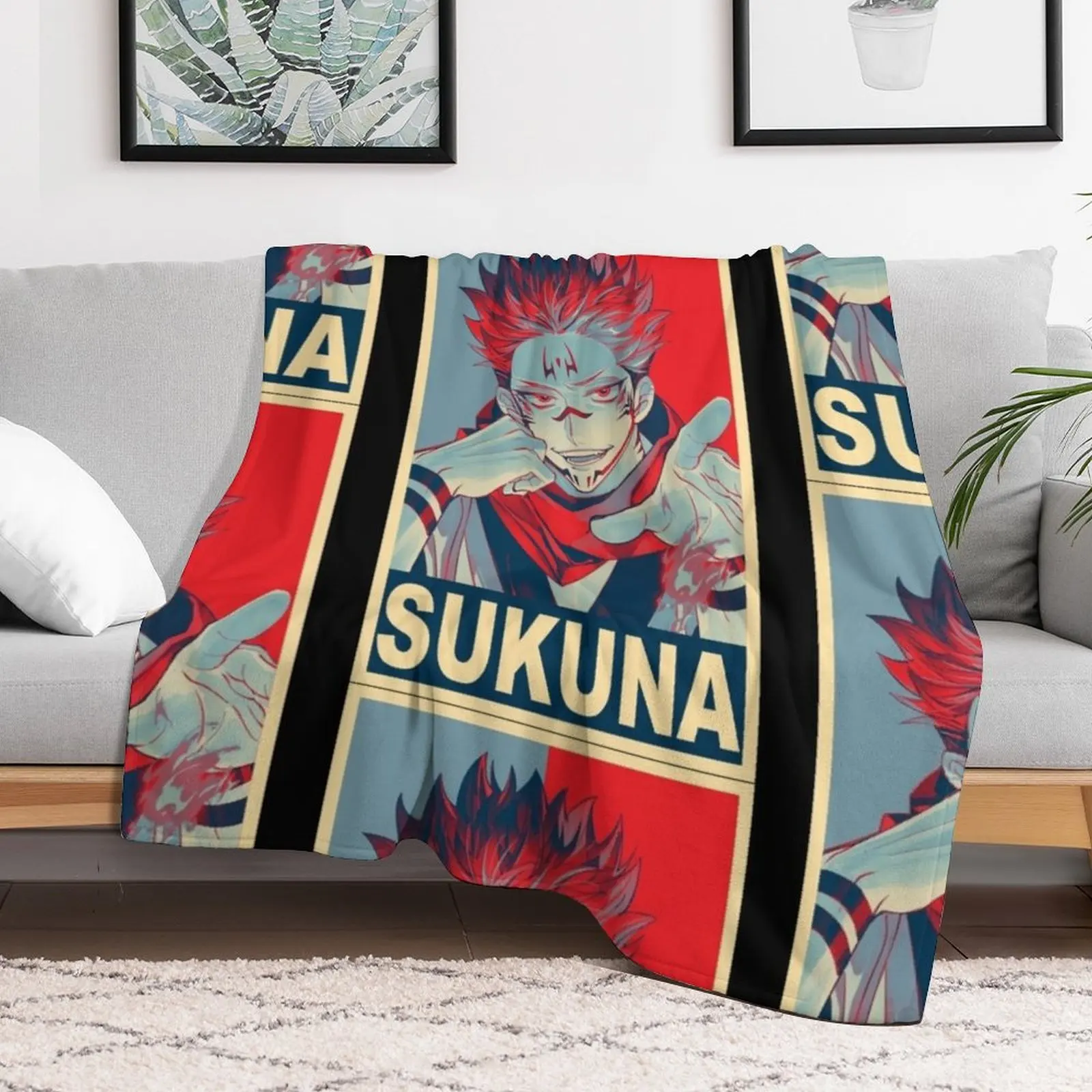 Sukuna - Poster Throw Blanket Polar Moving decorative Blankets