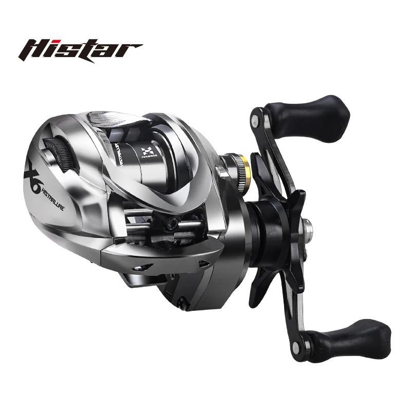 

Histar X6 Long Casting Version 156G 7.2:1 High Ratio 5kg Drag Power AT7 Aluminum Spool Baitcasting Fishing Reel