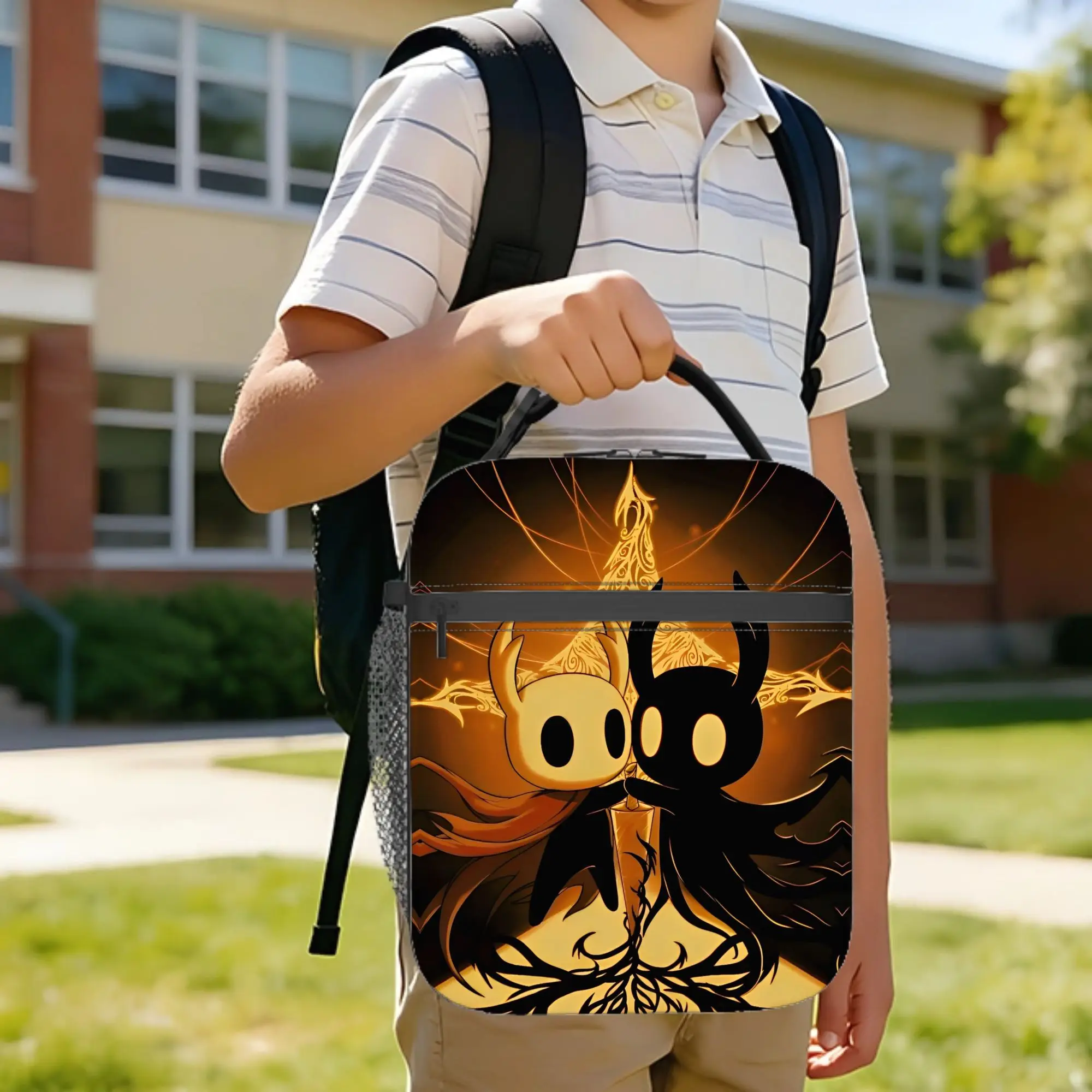 Hollow Knight  Insulated Lunch Bag Large Action Adventure Aesthetics Reusable Thermal Bag Tote Lunch Box College  Picnic