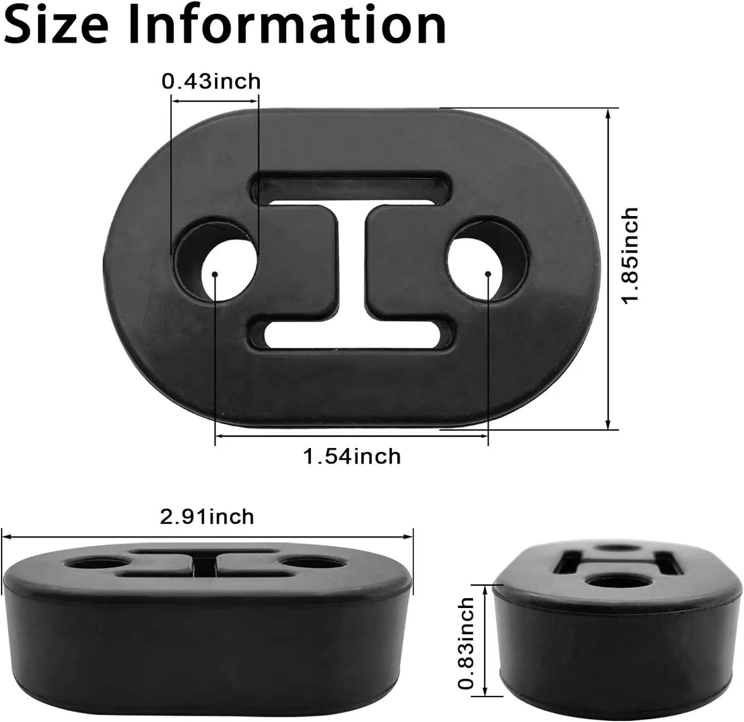 Universal 2pcs 4pcs Heavy Duty Rubber Exhaust Tail Pipe Mount Bracket Hanger Bushing Insulator Black Red