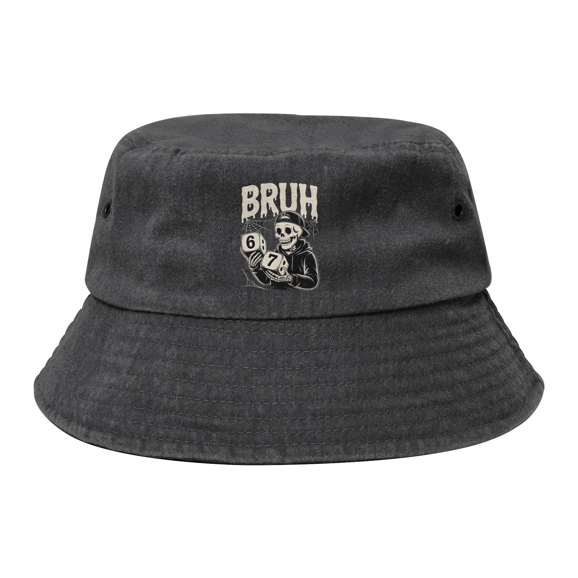 Bruh 67 Bucket Hats Women Men Outdoor Six Seven 6-7 Distressed Cotton Fishing Caps Beach Panama Hat