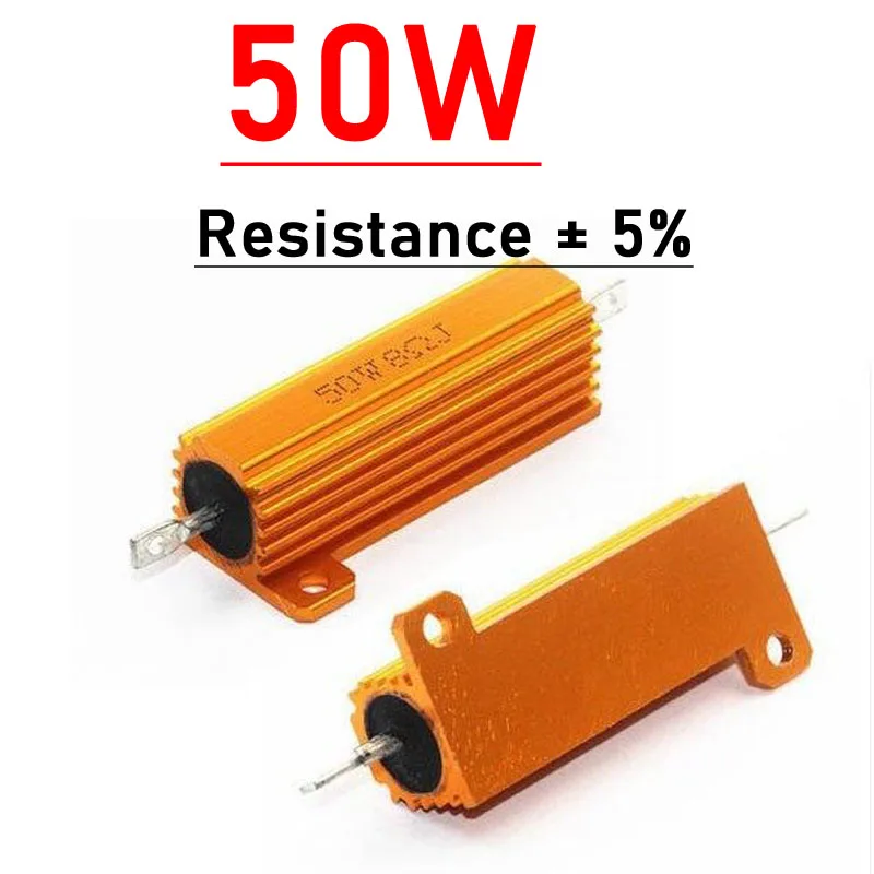10W 25W 50W 100W resistore metallico di potenza 0,01r 0,1r 1R 2R 4R 8R 10R 100K ohm guscio in alluminio F/ tube amplificatore di potenza test carico fittizio