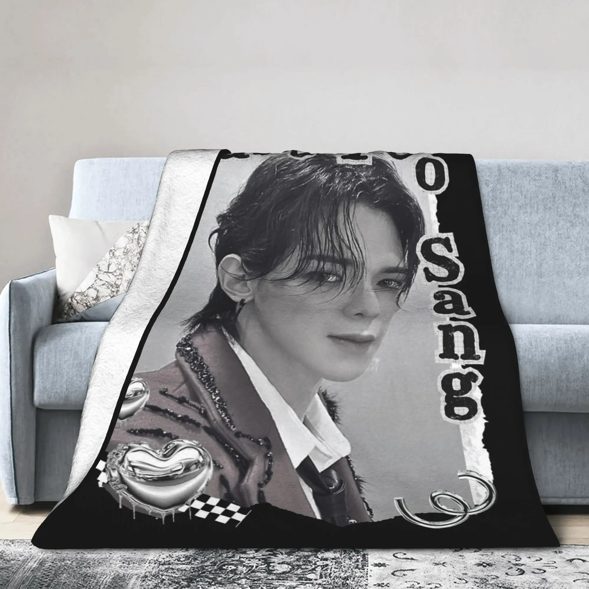 Kpop Boy Group A-Ateez Yeosang Blankets Flannel  Summer Breathable Super Soft Throw Blanket for Bed Office Bedspread