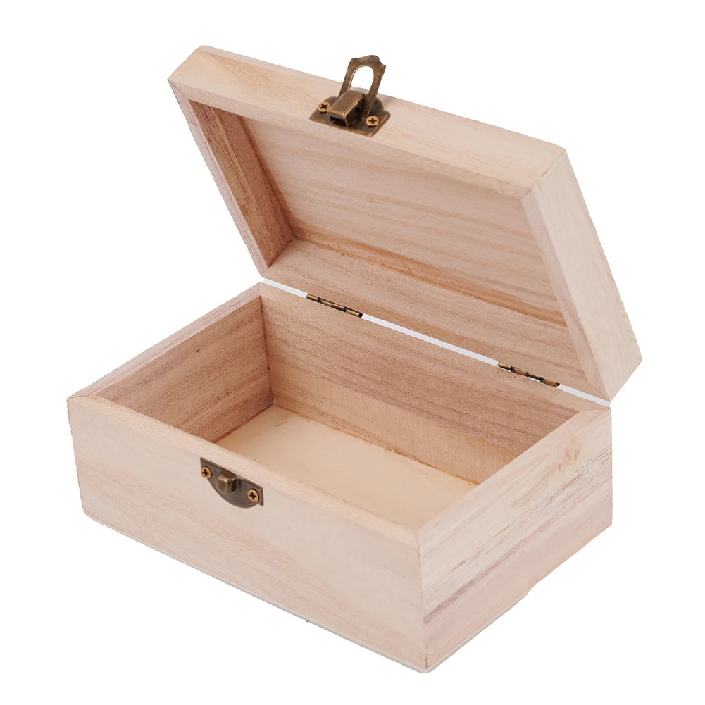 1PC Holzkisten mit Deckel, quadratisch, aufklappbar, Schmuck, Basteln, Aufbewahrungsbox für Heimdekoration, DIY, handgefertigt, Muttertag – Detail 12