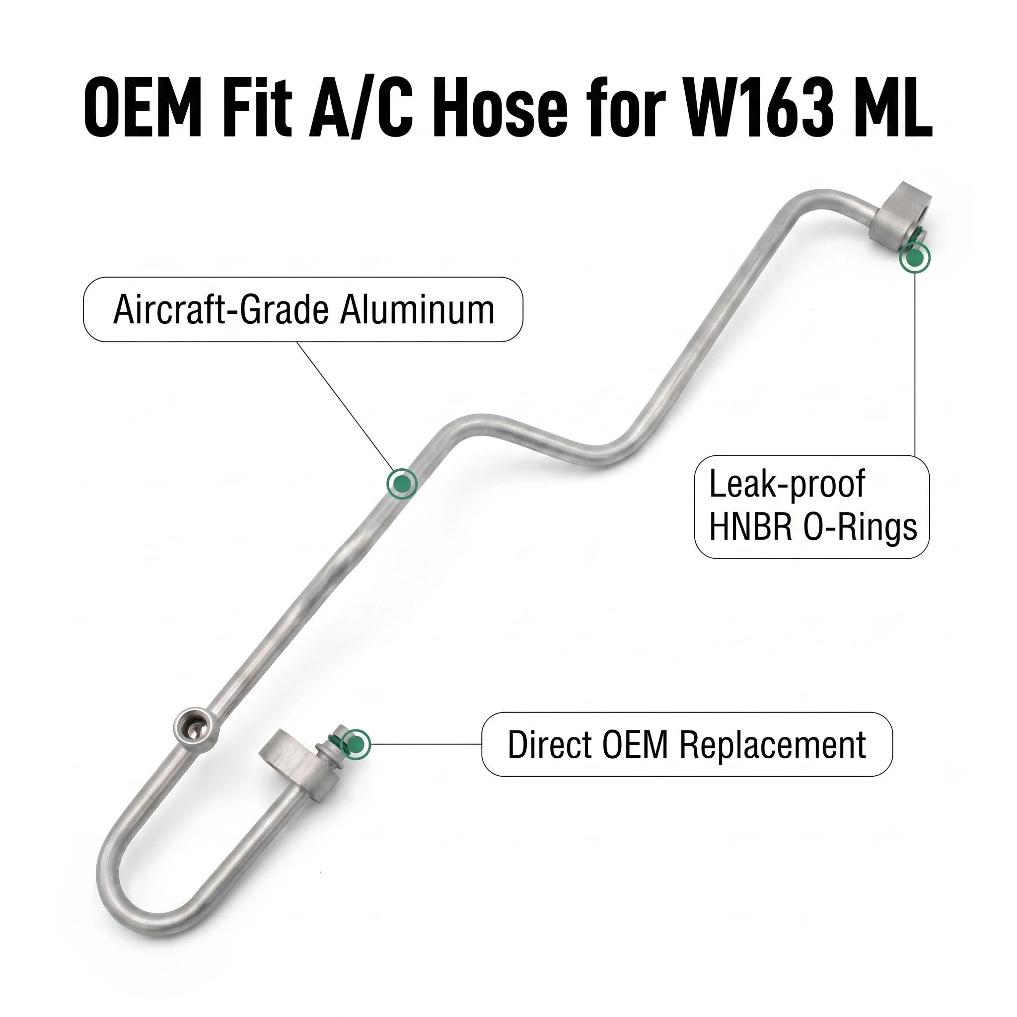 A/C Hose Line Pipe 1638300316 A1638300316 W163 AC Pipe ML320 ML350 AC Line for Mercedes W163 ML Class 1998-2005 Condenser-Drier