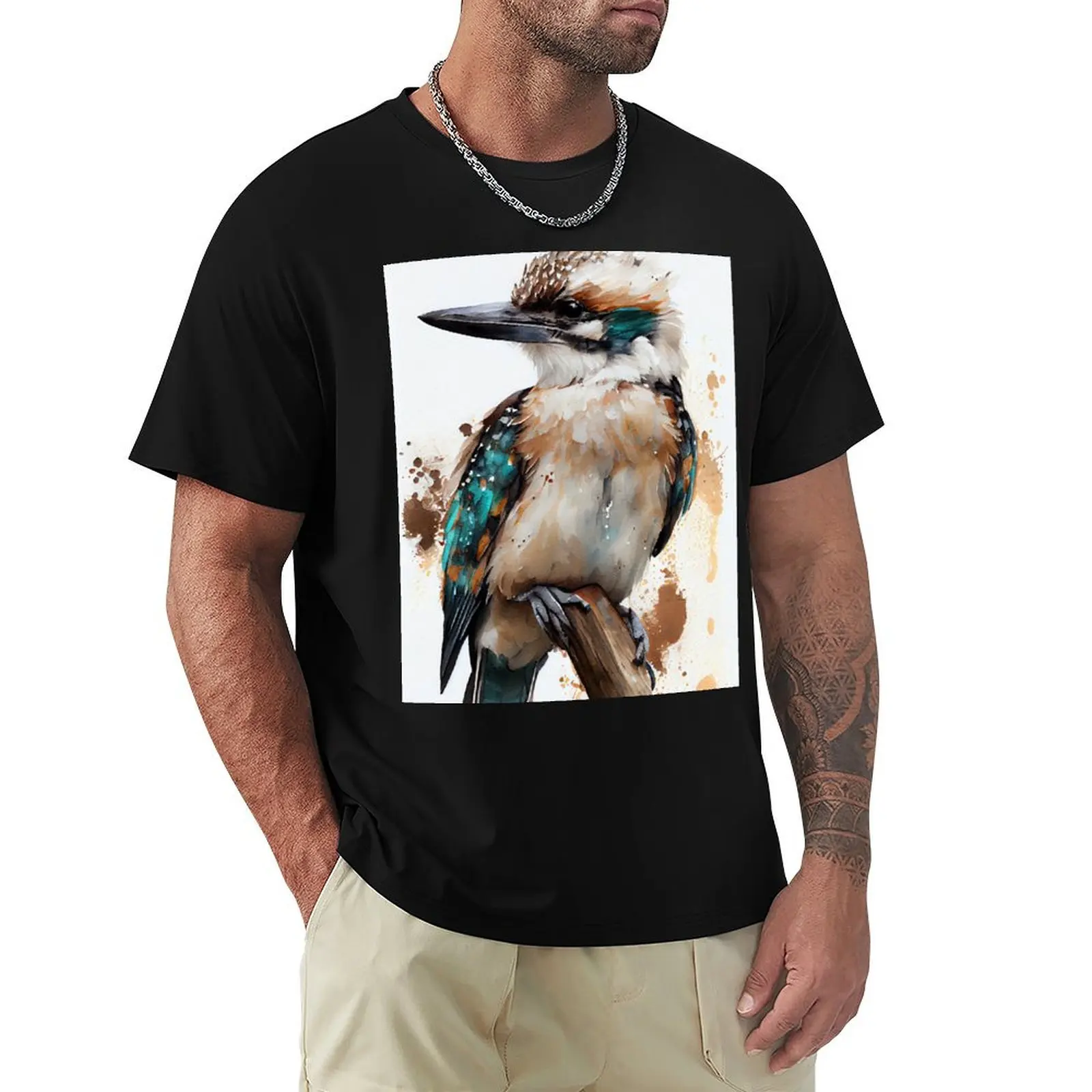 

Australian Kookaburra -Watercolor paint V2 T-Shirt Work Daily Short Sleeve Top