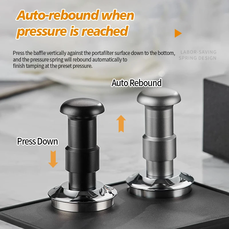 OANKR 51mm 58mm Espresso Tamper Calibrated Tamper Barista Tool, Auto-Leveling and 30lb Spring Loaded Design Coffee Tamper