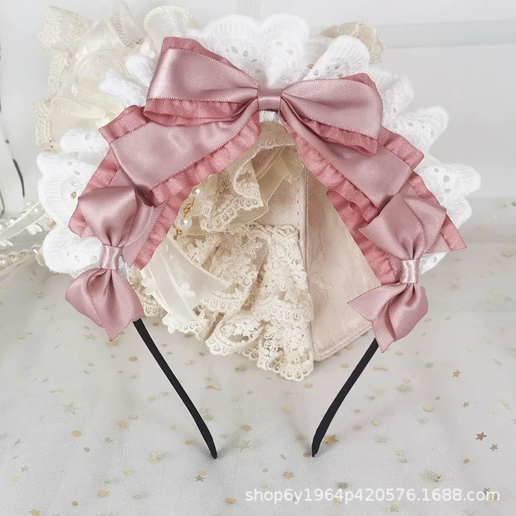 女の子のためのゴシックヘッドバンド,コスプレヘッドバンド,白いレース