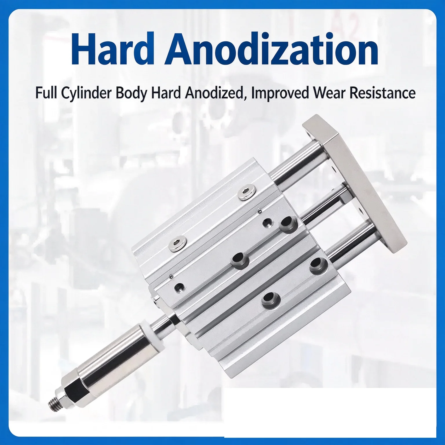 MGPM20 Three-Shaft Compact High-Thrust Guiding Cylinder Adjustable Stroke 20/30/50mm for Precision Linear Motion Applications