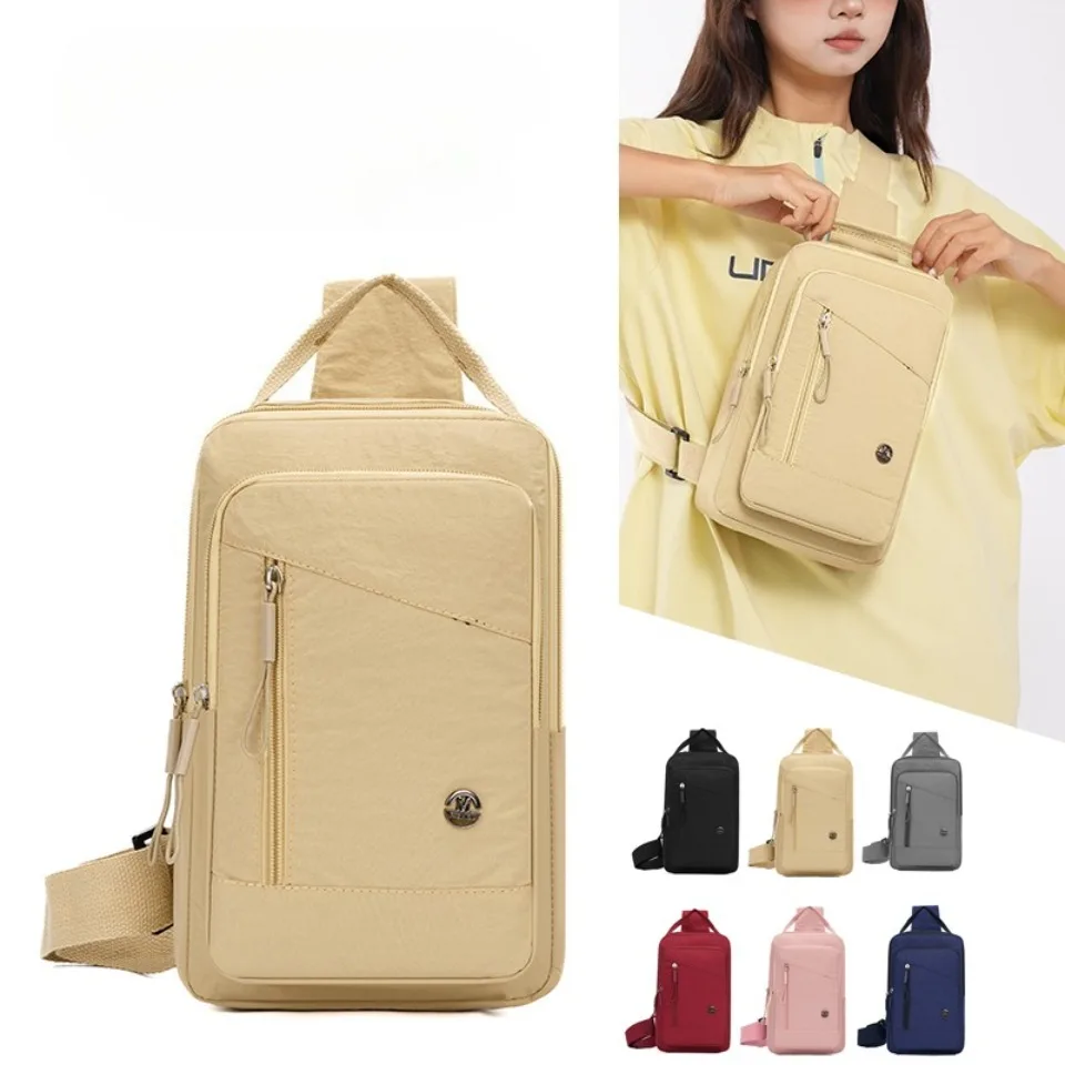 

Женская сумка через плечо, легкая большая сумка с несколькими карманами, повседневная однотонная сумка через плечо в корейском стиле для ежедневного использования