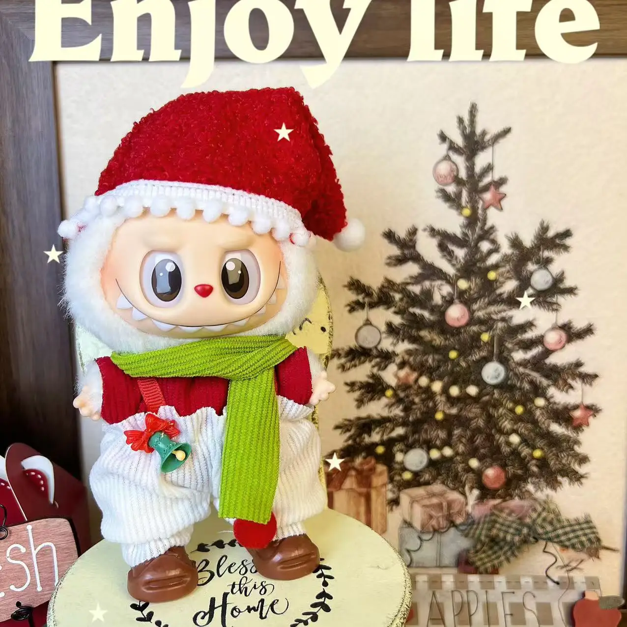 Conjunto de Ropa de Navidad para Labubu, Ropa de muñeca roja para Festival, accesorios para V3, Ropa de Labubu, Ropa de muñeca de peluche