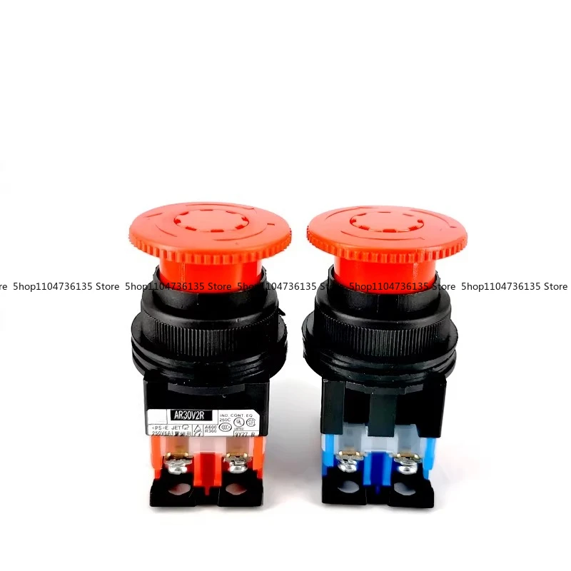 AR30V2R-11R 02R 01R emergency stop button switch, mushroom head self-locking emergency stop switch