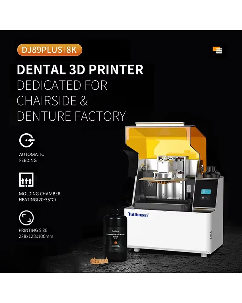 DJ89PLUS Resin 3d Printer 3d Dental Printer , High Quality, Automatic Feeding Accuracy 8k 3d Printer for Dental Laboratory