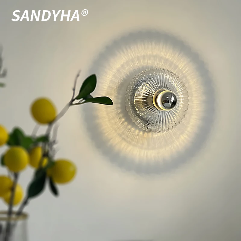 Nordic Bauhaus Water Ripple Glazen Wandlamp Is Geschikt voor Achtergrondmuren Balkons Gangen Ingangen Wandverlichting Decor