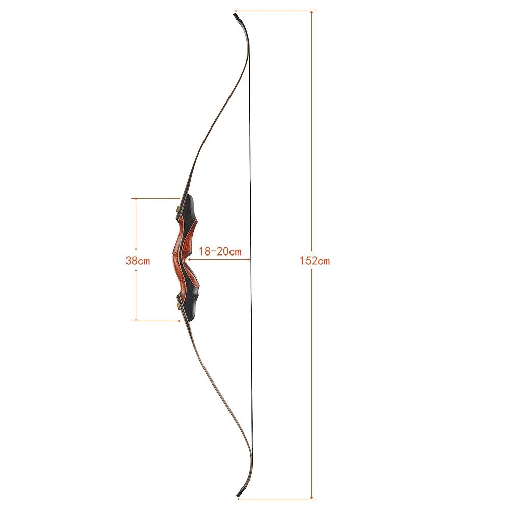 Takedown Recurve Bow 60inch with Bamboo Core Limbs Archery Hunting Target Practice for Hunting