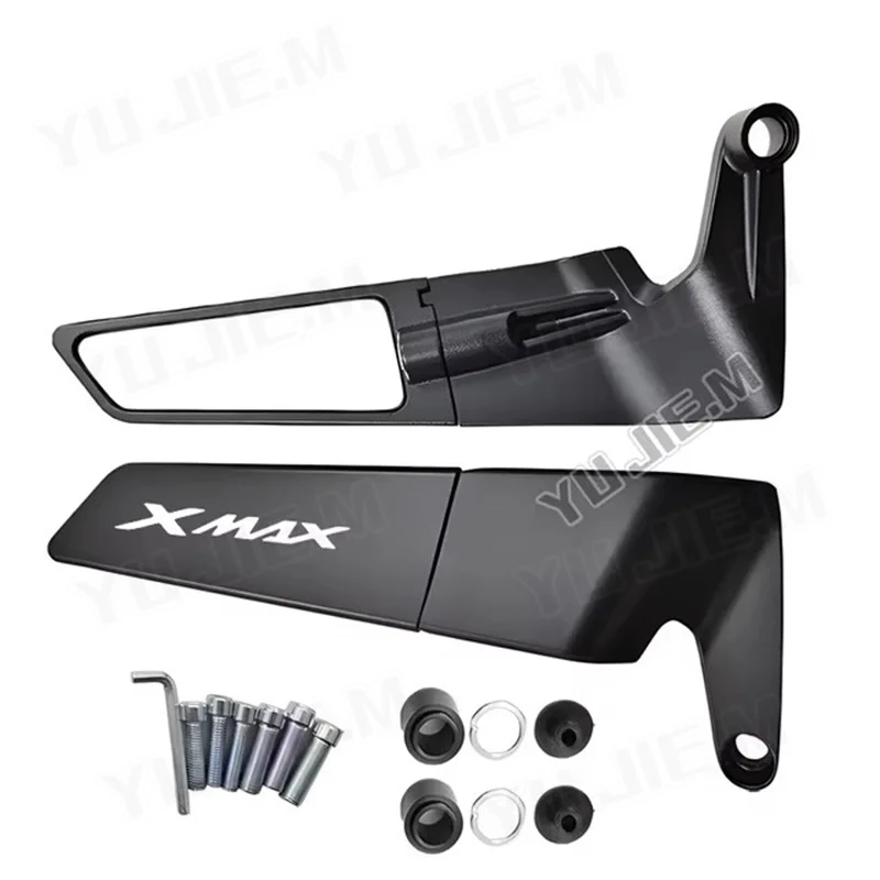 For XMAX 125 250 300 XMAX300 XMAX400 XMAX250 XMAX125 Motorcycle CNC Rearview Mirror Fixed Wing ADjustable Rotating Side Mirrors