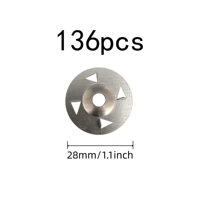 136 pcs 28mm Four Claw Washers, Durable Iron Material, suitable for Floor Tile Installation, Flat Stable Base