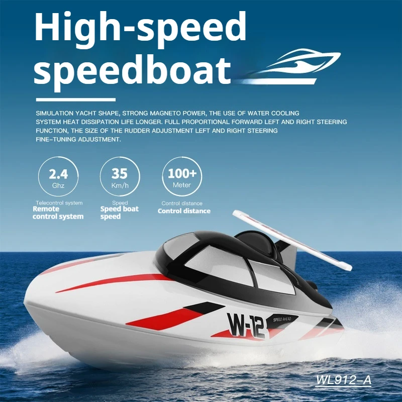 Weili Brushless Electric Remote Control Boat Model High-Speed Speedboat Automatic Flipping Low Power Feedback Children'S Toyboat