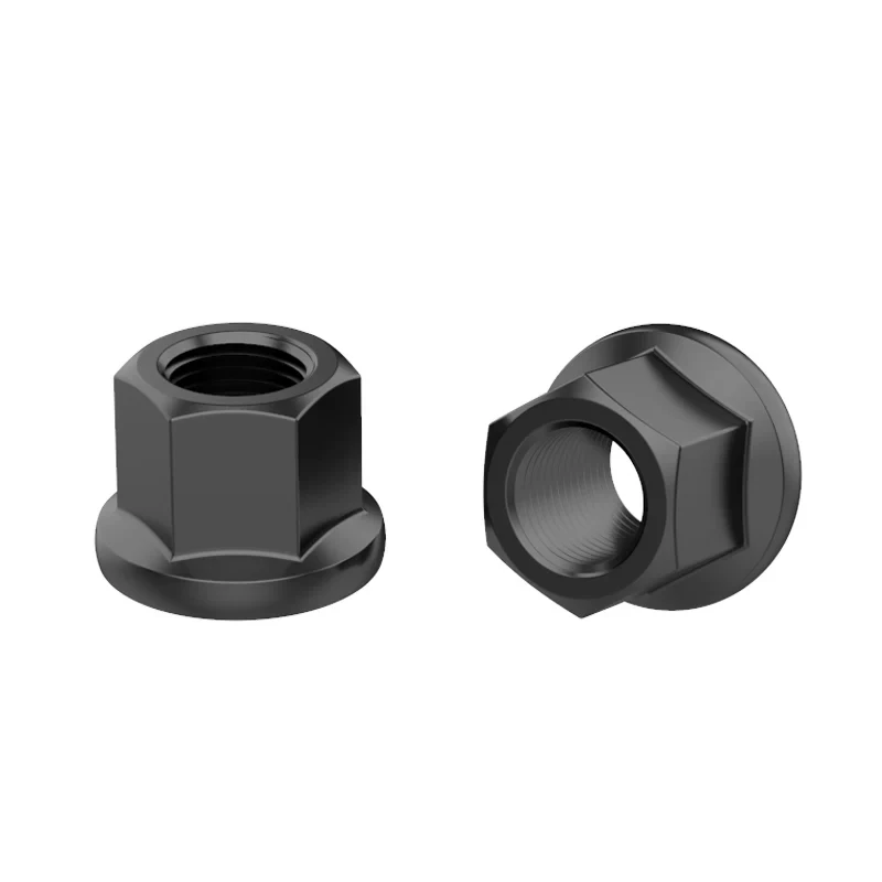 4.8 Grade Black Carbon Steel High Flange Face Gasket Nut Hexagon Enlarged High Pressure Plate Nut Thickened Nut M8 M10 M12~M30