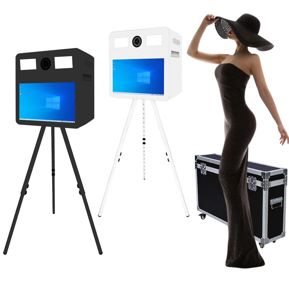 

Mirror Photo Booth Machine Magic Mirror Shell with 21.5 In LCD Touch Screen Camera Selfie Photobooth for Weddings Parties Events