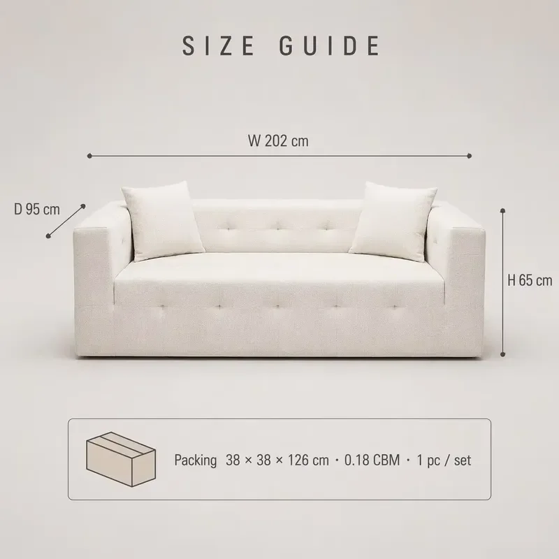 Chenille Cloud Sofa Vacuum Compressed Foam Spring Couch Foldable Space Saving White Living Room Seating