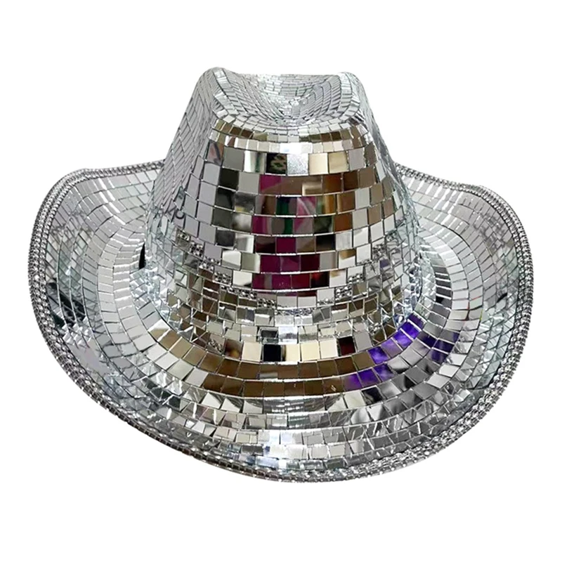 

Disco Ball Hat Sparkly Glitter Space Cowgirl Hat Mirror Ball Hat For Women Men For Party Accessories