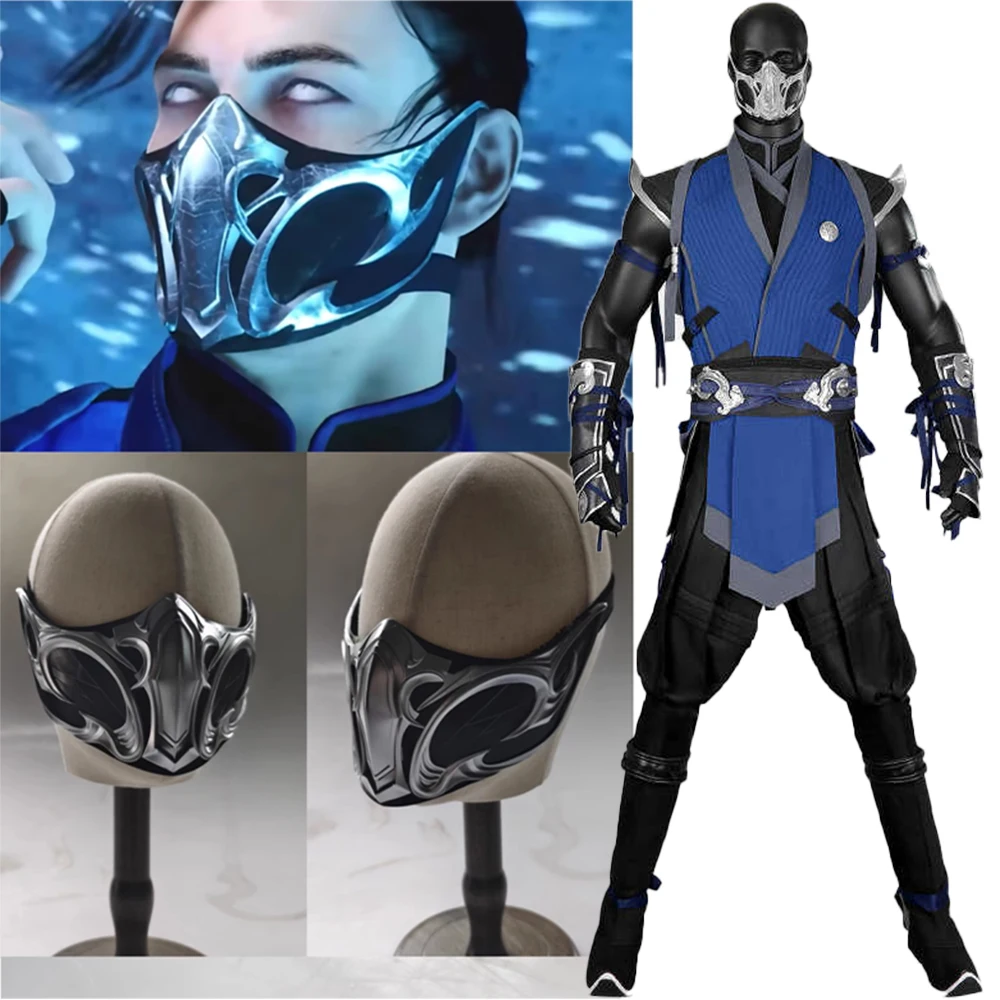 Game Mortal Kombat 1 Sub-Zero Cosplay Costume Anime Cosplay Mask Mortal Kombat Cosplay Sub Zero For Women Men Suits Party Role