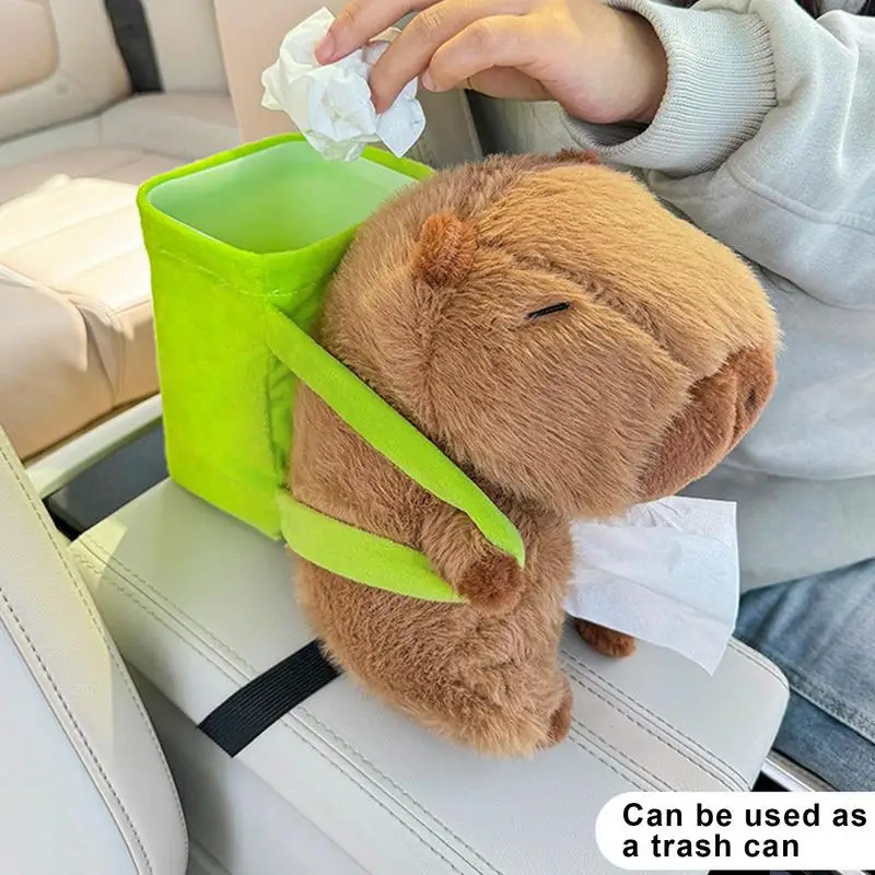 Cartoon Car Tissue Box Plush Vehicle Back Seat Tissue Holder 2 In 1 Plush Car Napkin Dispenser Outdoor Camping Napkin Holding