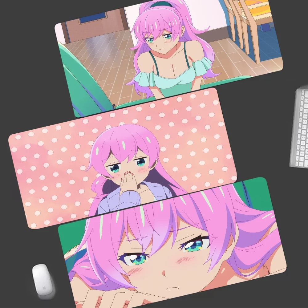 Large Gaming Mouse Pad with Romantic Anime Couple Design, Non-Slip Rubber Desk Mat for Keyboard & Mouse, PC Laptop Office Gift