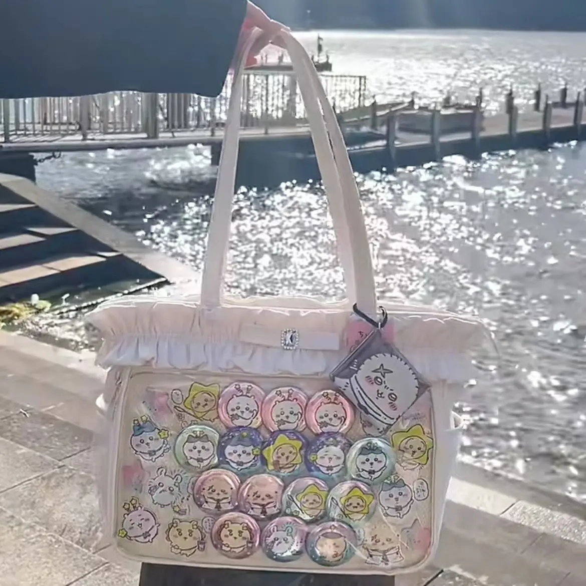 JIAERDI Kawaii Ita Bags Women New Design Ruched Large Capacity Tote Bags Female Subculture JK Uniform DIY Badge Shoulder Bags