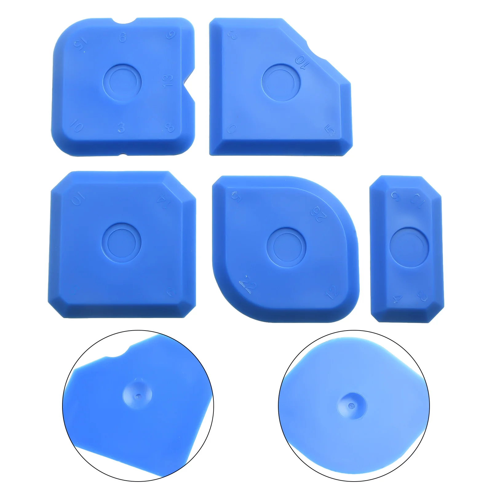 Sealant Tool Silicone Applicator 5pcs Blue Caulk TPR Thermoplastic Rubber Grout Silicone Spreader Finish Kit Spreader Finish Kit