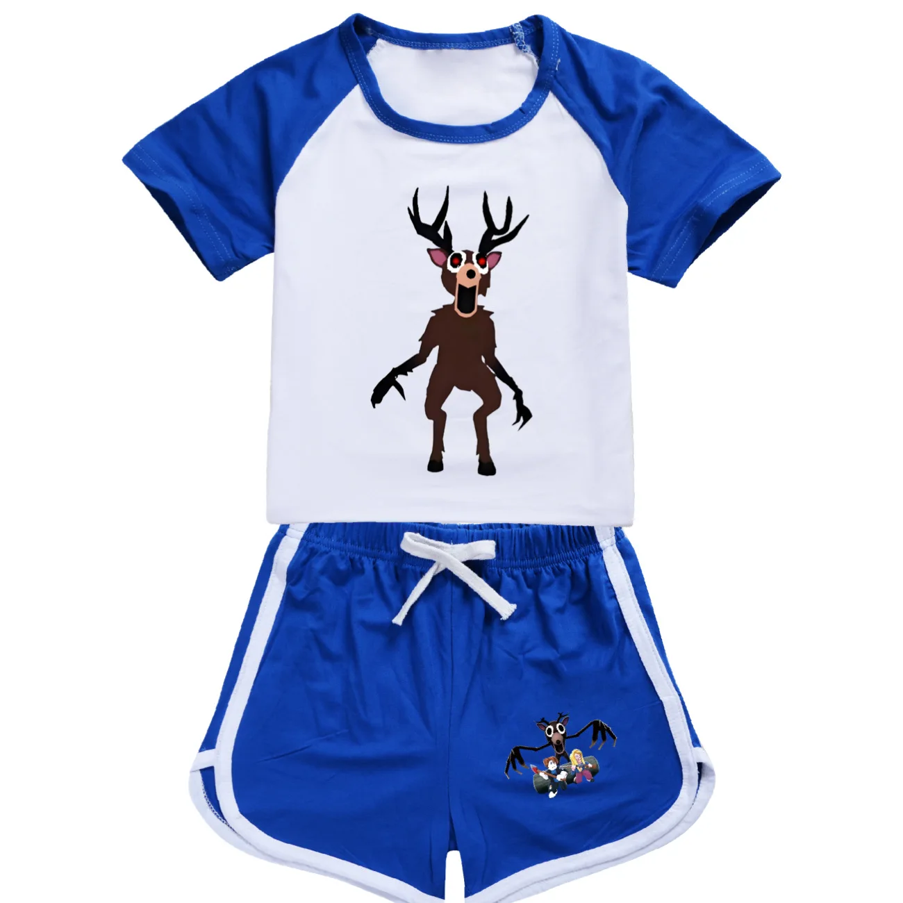 99 Nights In The Forest Kids Tracksuit Summer Fashion Cartoon 2pcs Set Short Sleeve Crop Top+Pants for Girls Baby