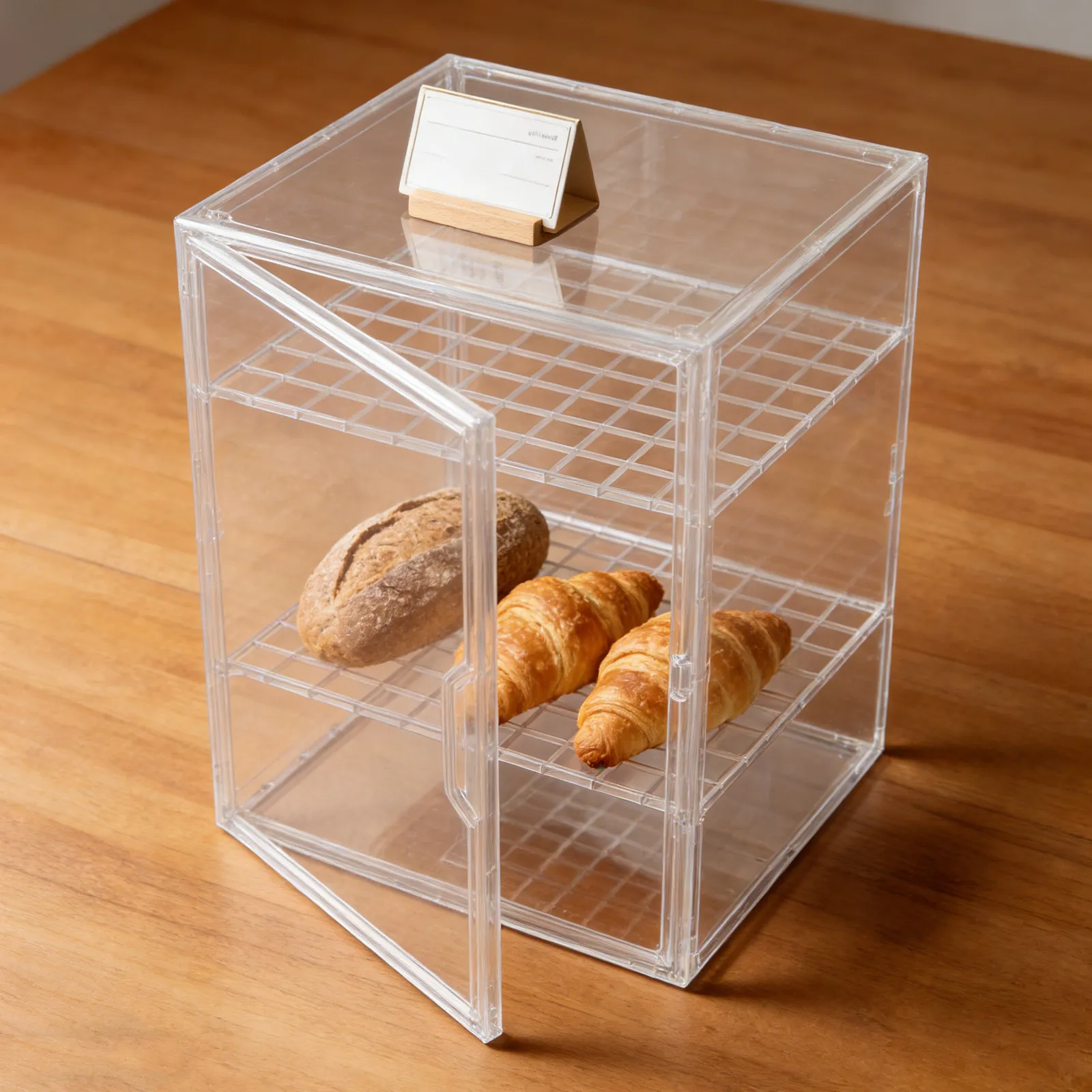Transparent Three-Layer Bread Display Cabinet Large Capacity Bakery Showcase Shelf Food Storage Organizer for Cake Pastry Shop