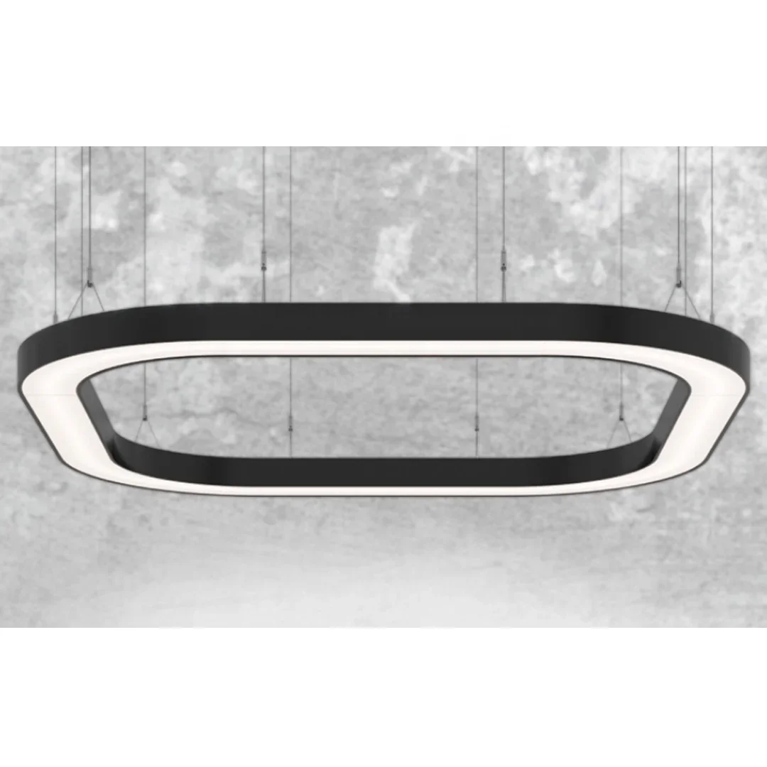 Modern Light Emitting Diode Living Room Hotel Rectangle Chandelier New Design Ring Round
