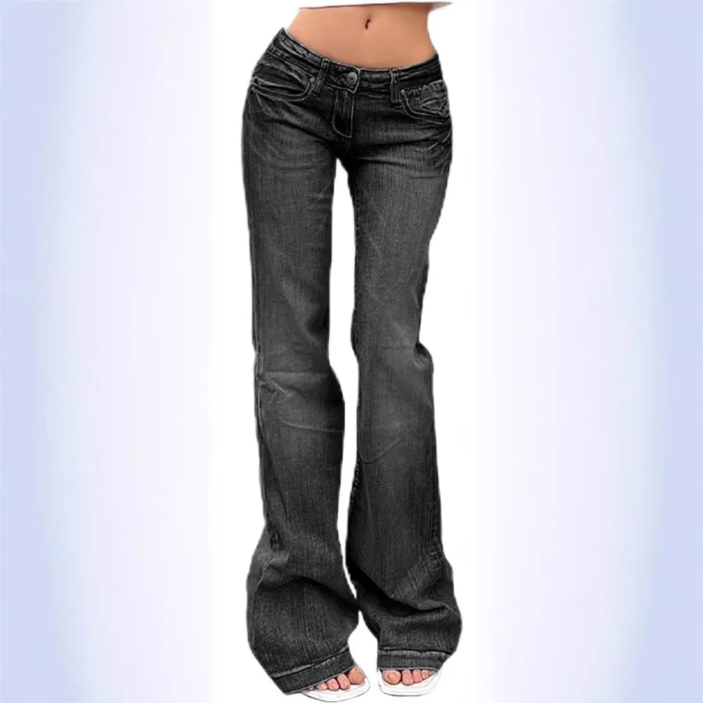 MsChuh Autumn New Women's Clothing Flared Pants Solid Color Jeans Simple Style All-match Casual Comfortable Trendy Fashion Slim