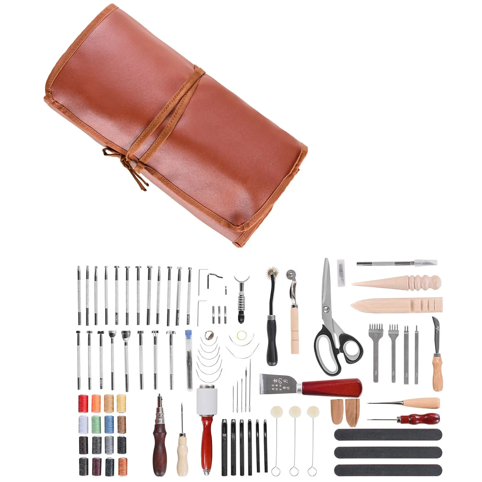 革細工ツールキット、92個の革細工ツールとポータブル革製収納 - Beginner Leatherwork Kit のレビューと価格