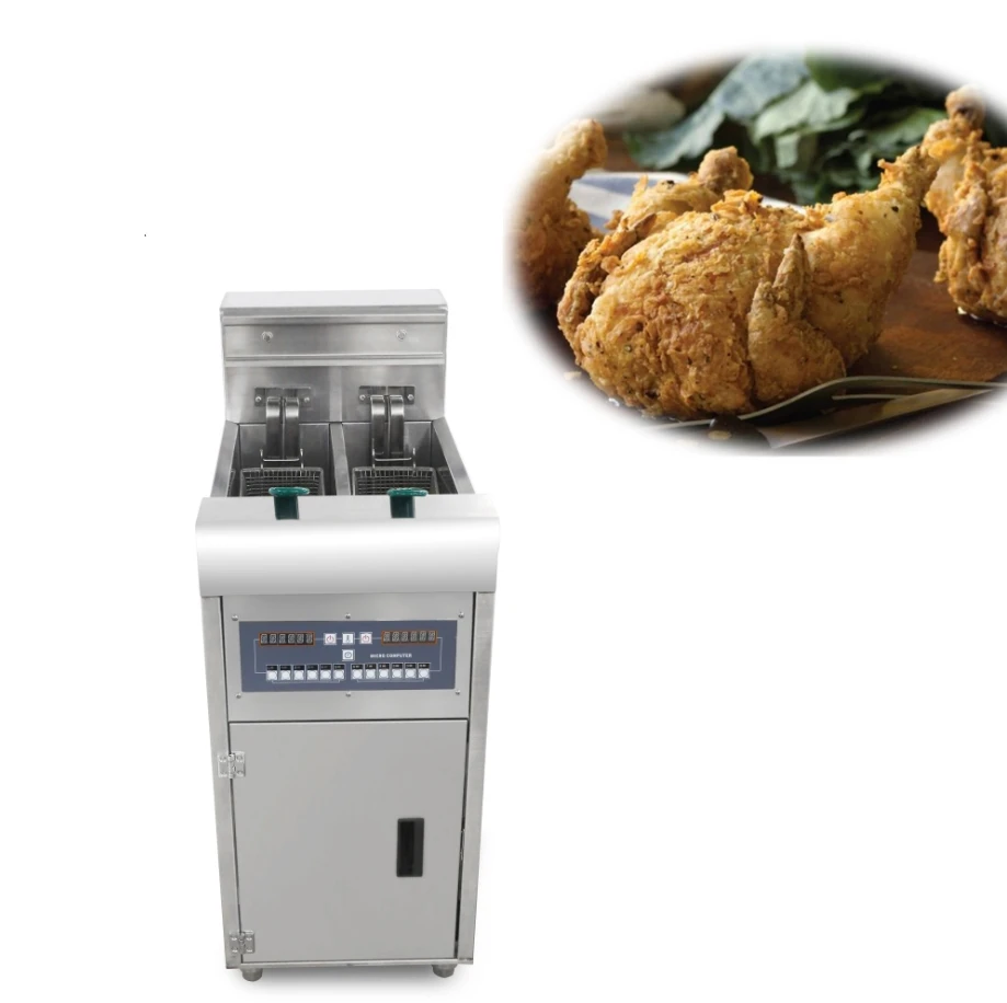 Vertical 50L Automatic Tornado Frying Chicken Machine French Fries Corn Dog Friteuse Turkey Tornado Potato Twist Deep Fryer