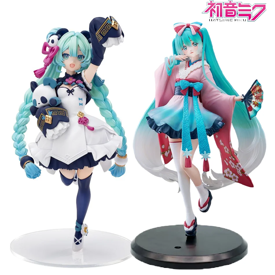 Anime hatsune miku boneca modelo dos desenhos animados bonito decoração de mesa série tokyo quimono decoração bonito estilo chinês presente do feriado