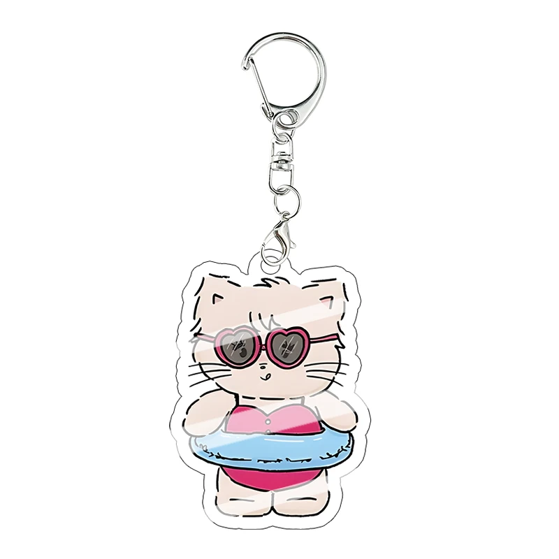 Mikko Kawaii Acrylic Keychain Mousse Latte Souffle Puff Package Pendant Cartoon Exquisite Girl Decor Character Key Holder Gift view 2