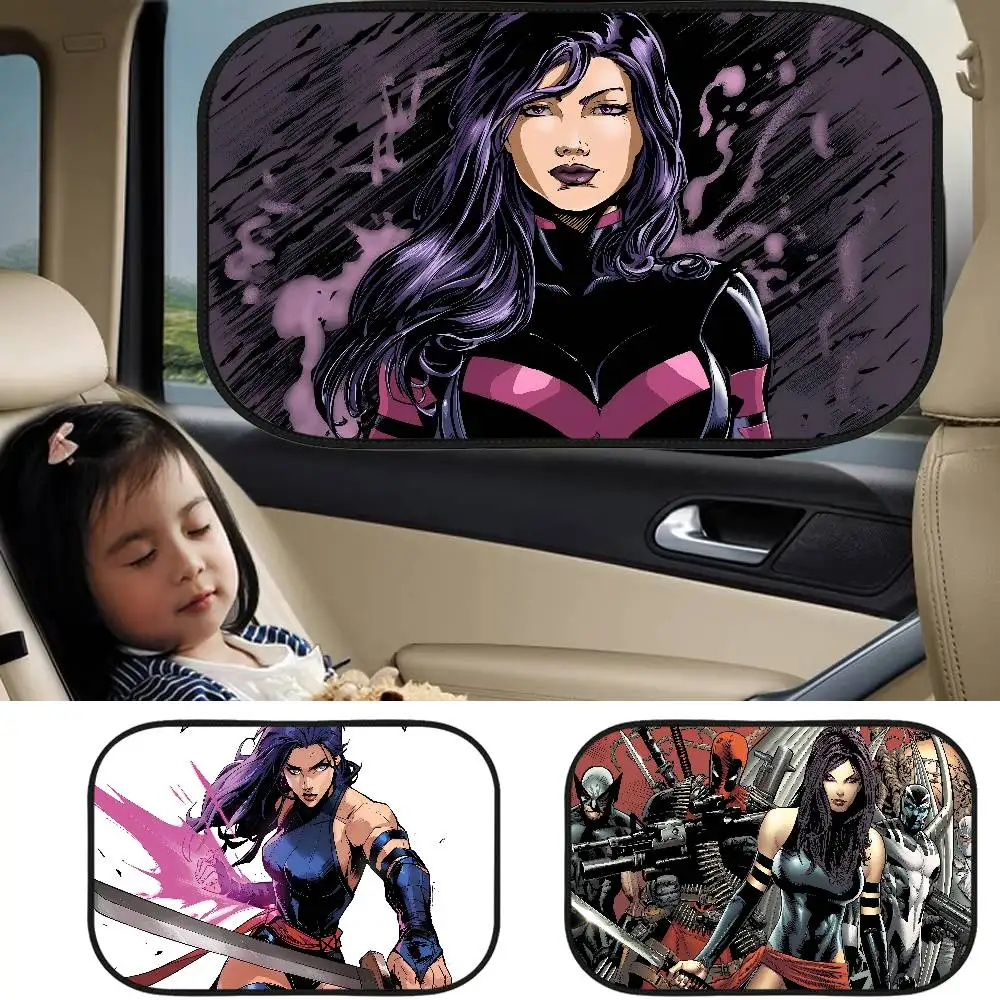 

P-Psylocke Cartoon Generic Car Window Shades Sun Covers Seat Sun Protection Static Cling Cars Shades Blackout For Vehicles