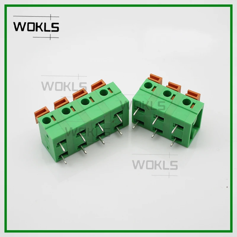 50PCS/100PCS  Spring type PCB terminal block straight pin DG142R 7.62 KF142R 7.62