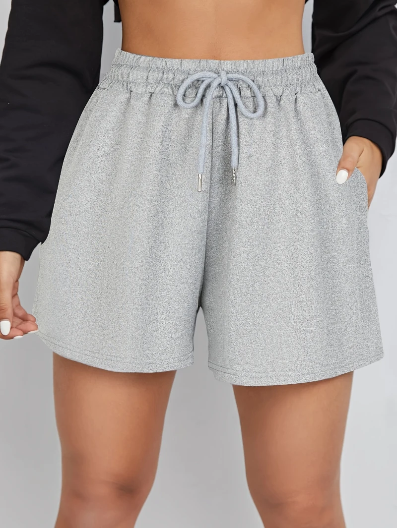

Solid color drawstring shorts, summer casual elastic waist shorts, women's clothing Fashionable casual streetwear sportswear