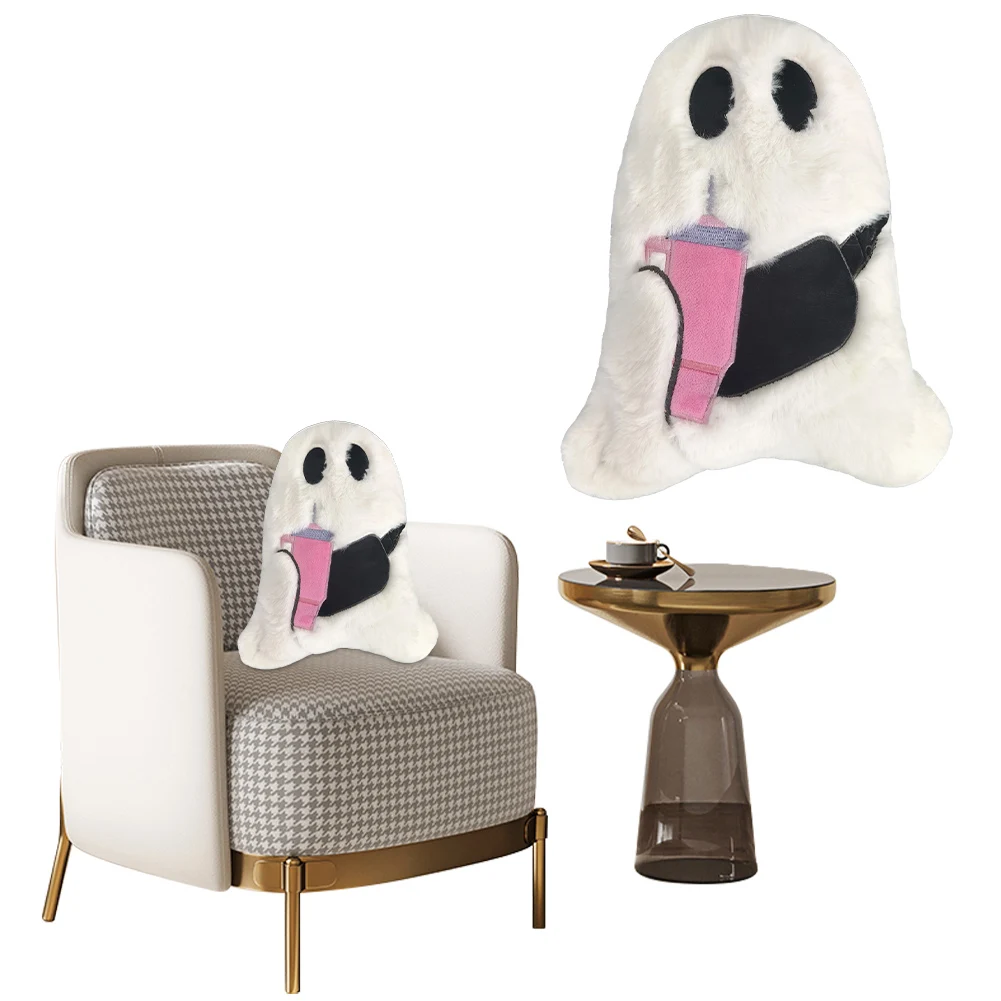 

Halloween Cute Ghost Pillow Soft Ghost Shaped Throw Pillow Fluffy Plush Ghost Pillow for Living Room Sofa Decoration