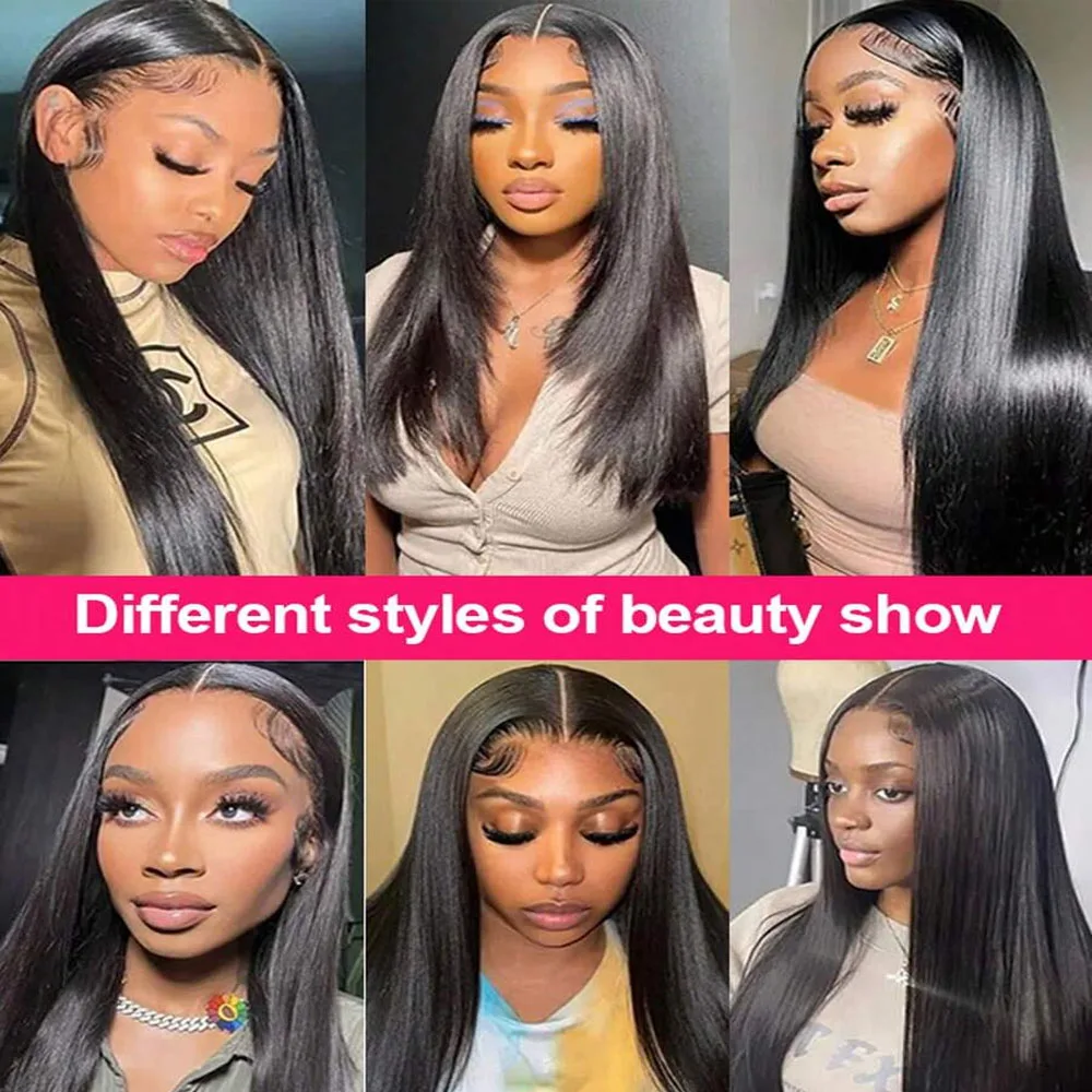 30 42Inch 13x4 13x6 HD Transparent Bone Straight Lace Front Wigs 250 Density 360 Full Lace Brazilian Human Hair Wigs For Women image 5