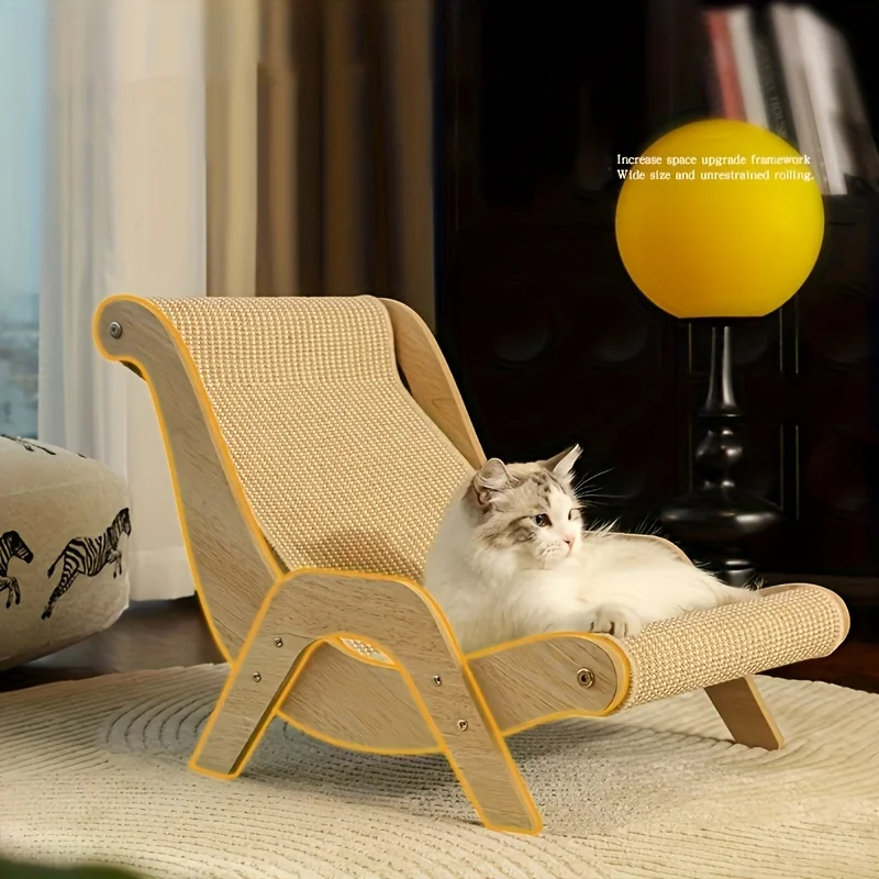 Durable Sisal Cat Scratching Chair - Indoor Pet Furniture, Comfortable Cushion Design, Modern Style for Living Room and Bedroom - view 5
