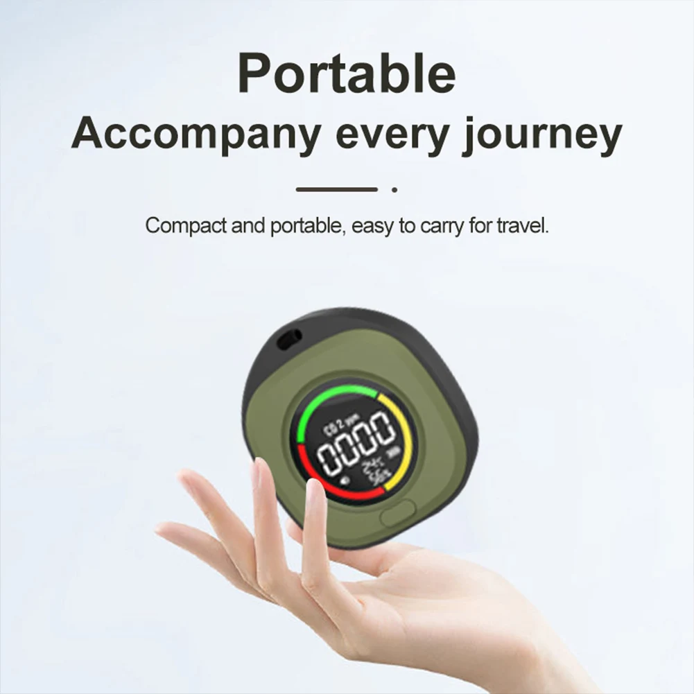 4 In 1 CO CO2 Detector Alarm Temp Humidity Sensor with Magnetic Suction Portable Gas Detector 1000mAh for Outdoor Camping RV Car